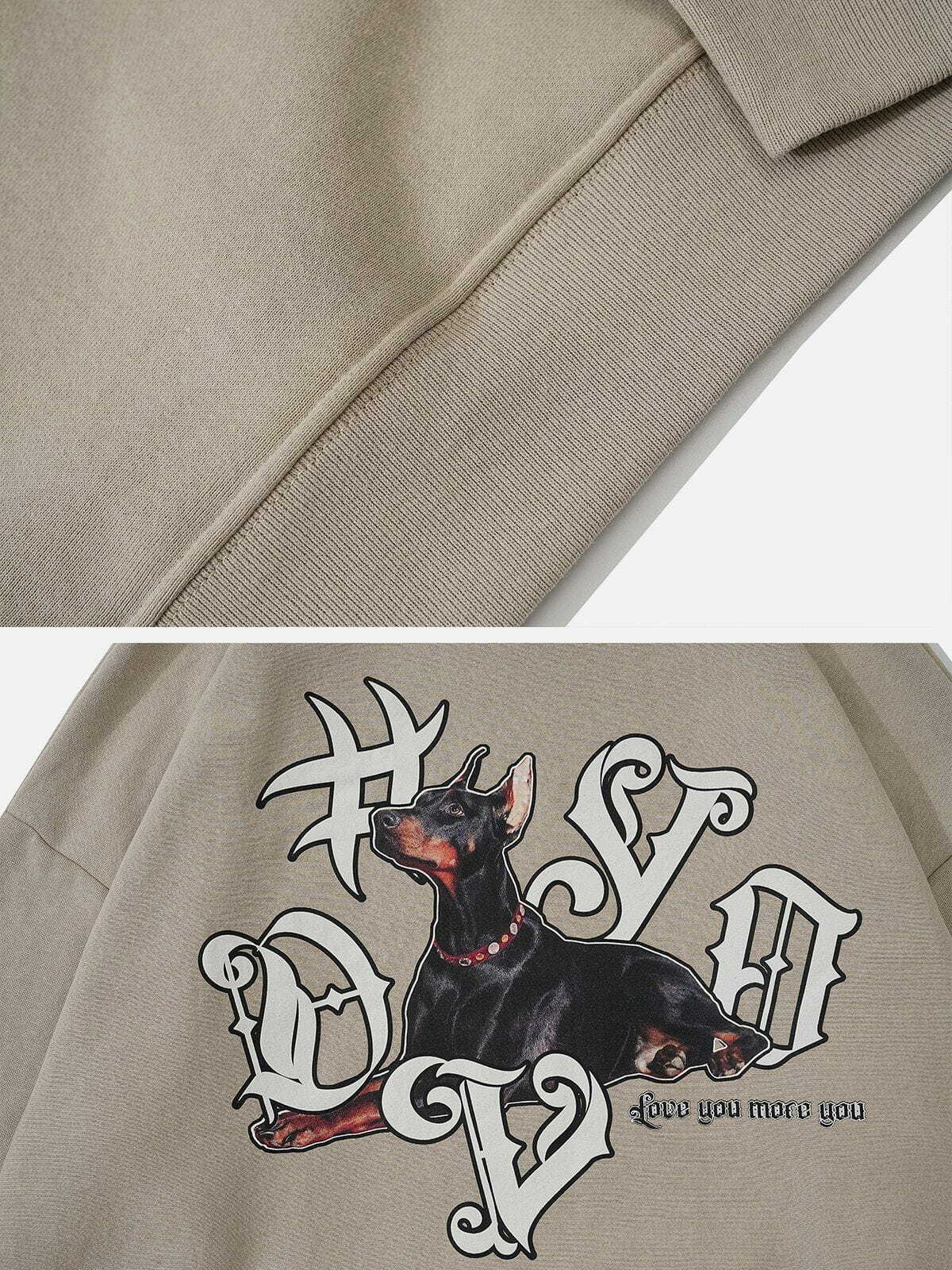 dynamic doberman print hoodie edgy streetwear 7028