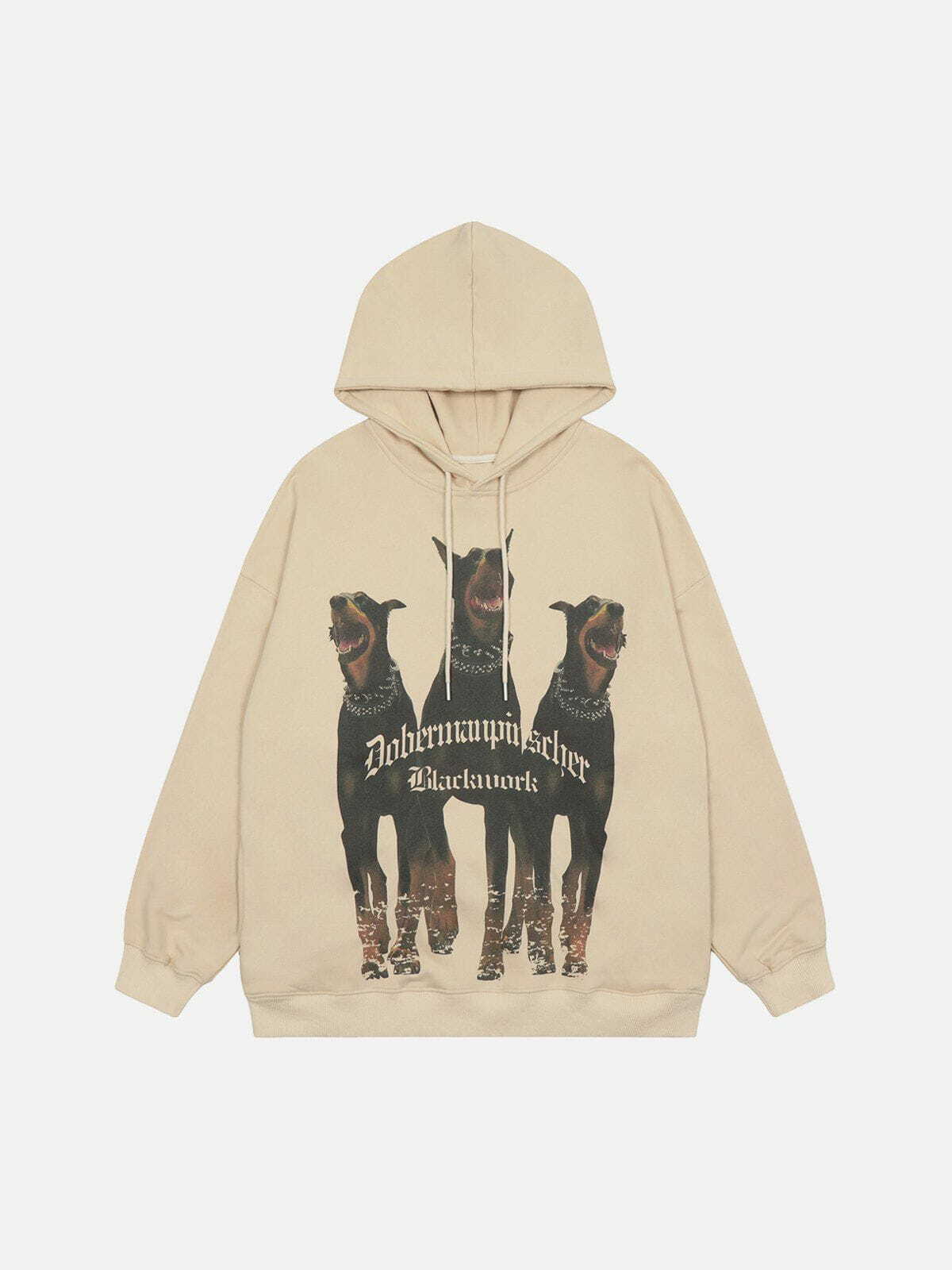 dynamic doberman print hoodie edgy streetwear 7809