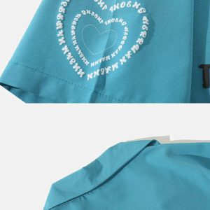 dynamic heart print tee edgy  retro streetwear essential 7916