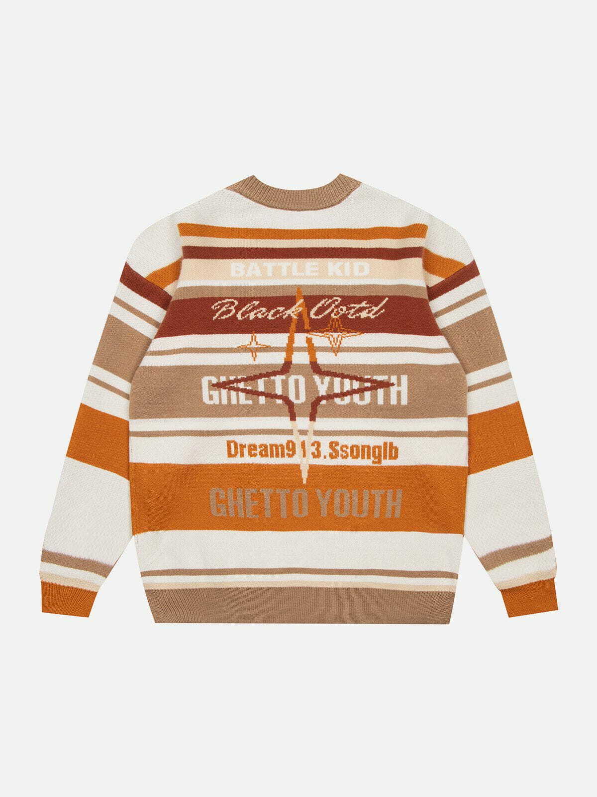 dynamic patchwork sweater striped urban style 4355