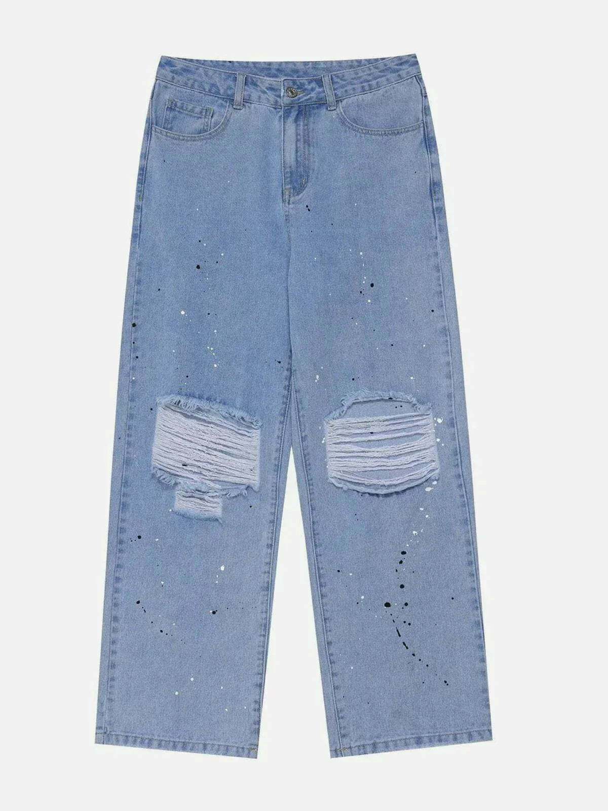 dynamic splash ink jeans edgy & vibrant streetwear 3964