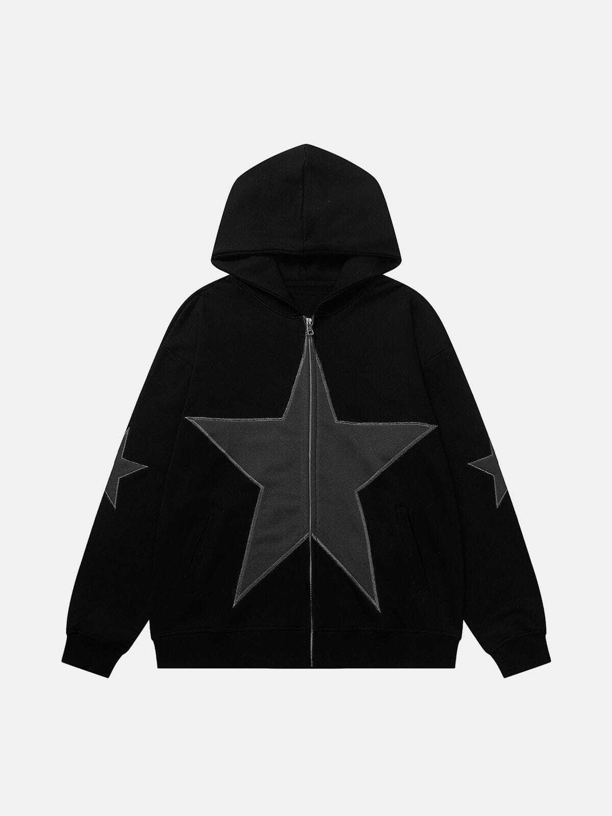 dynamic star graphic hoodie edgy streetwear 2296