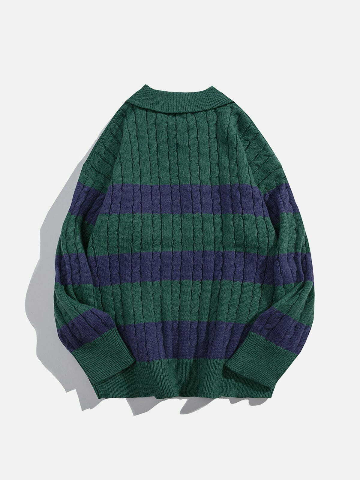 dynamic stripe polo sweater youthful & stylish streetwear 5293