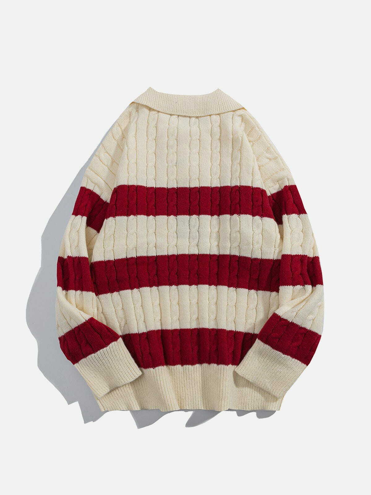 dynamic stripe polo sweater youthful & stylish streetwear 6430