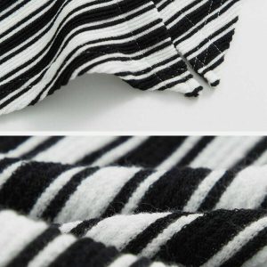 dynamic stripe print tee edgy  retro urban streetwear tshirt 5303