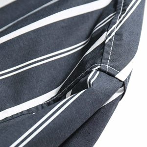 dynamic stripe splicing denim shirt edgy longsleeved style 3552