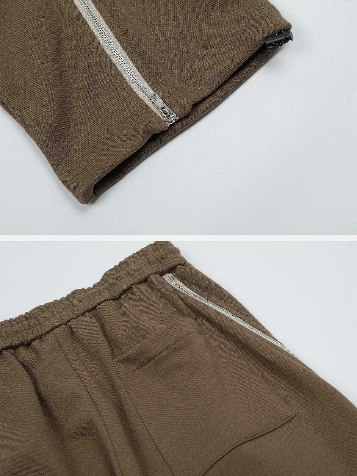 dynamic zipper design pants letter print statement 1074