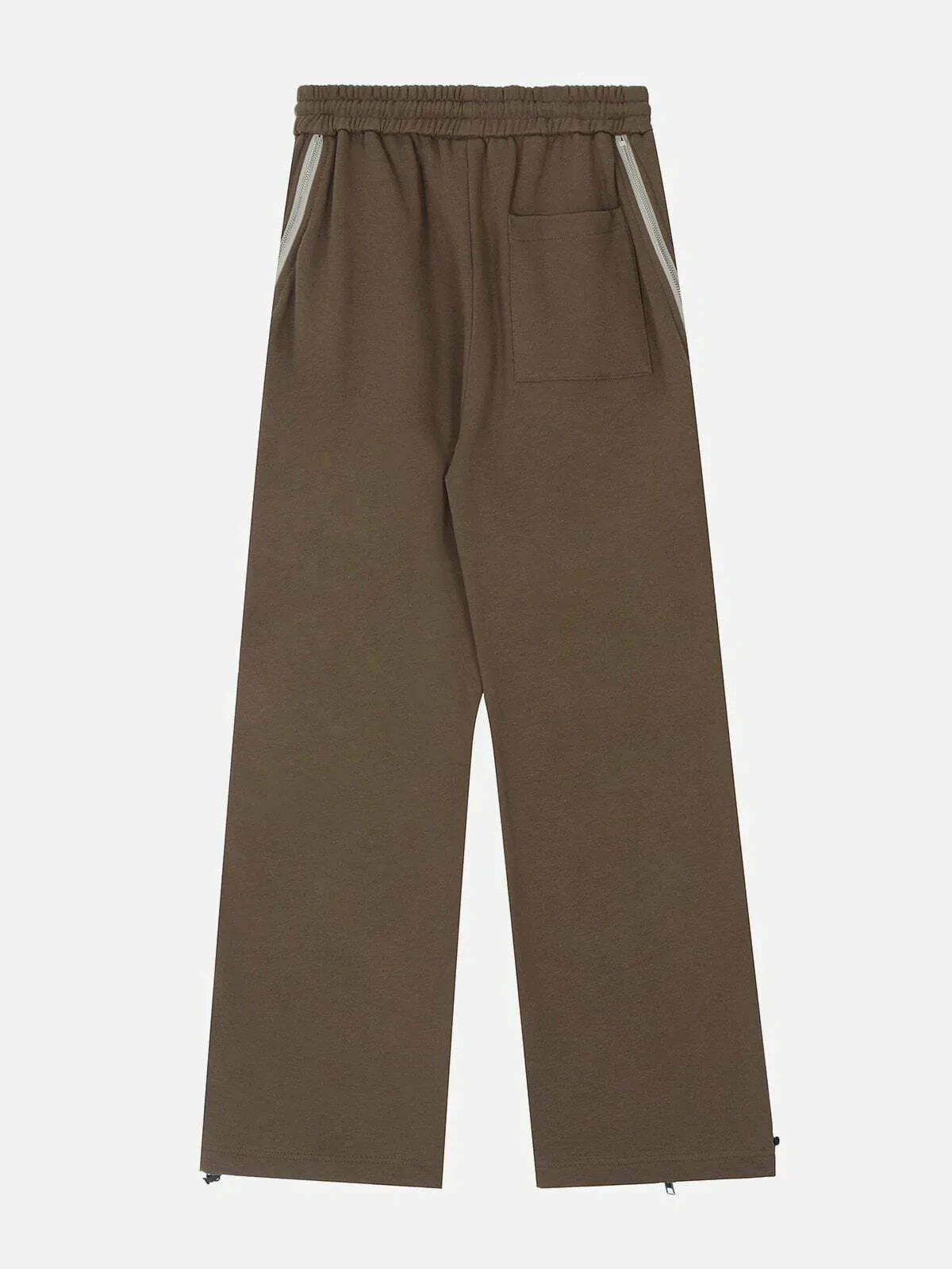 dynamic zipper design pants letter print statement 2387