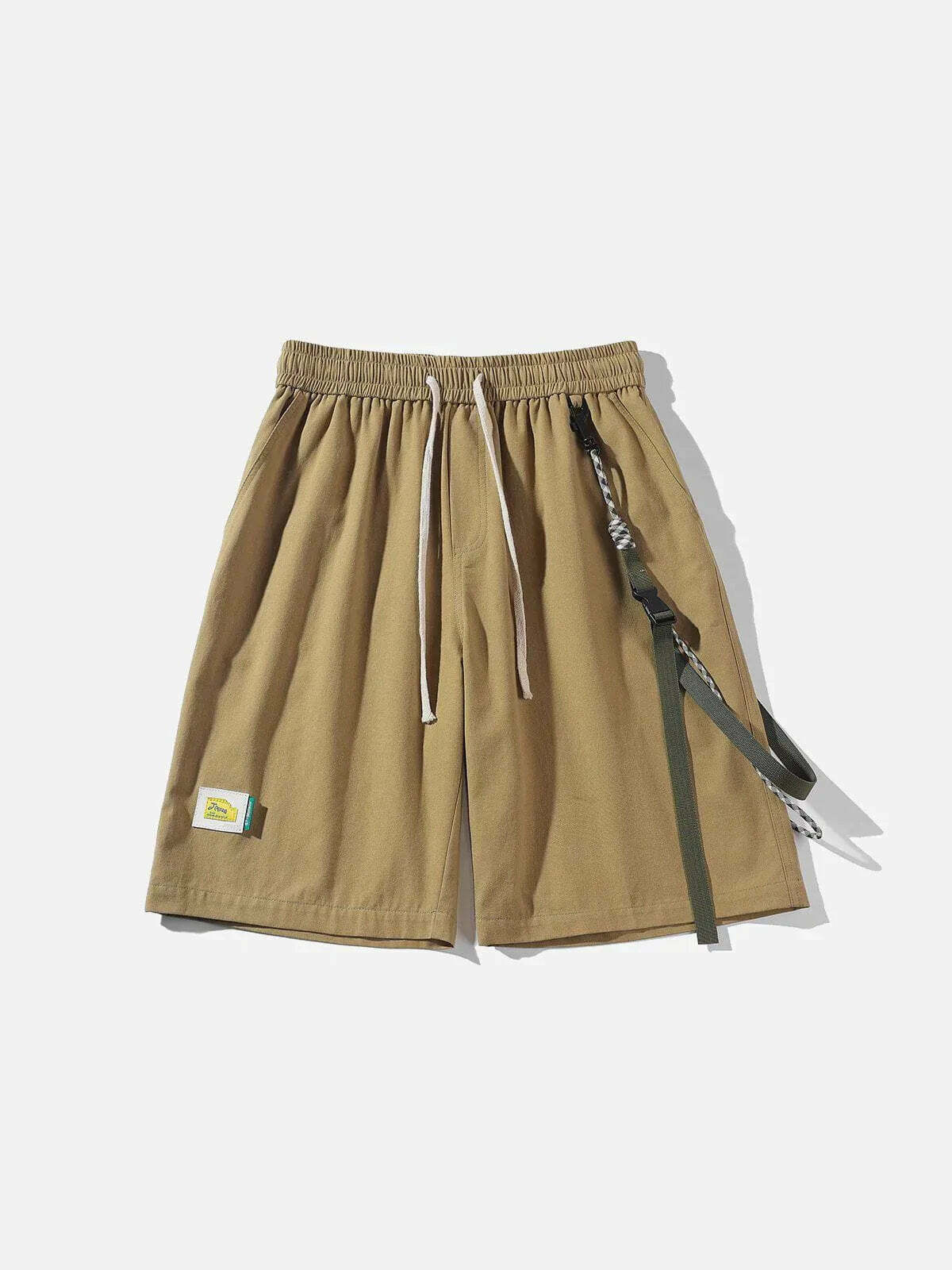 elastic waistband detachable strap shorts edgy cargo style 2548