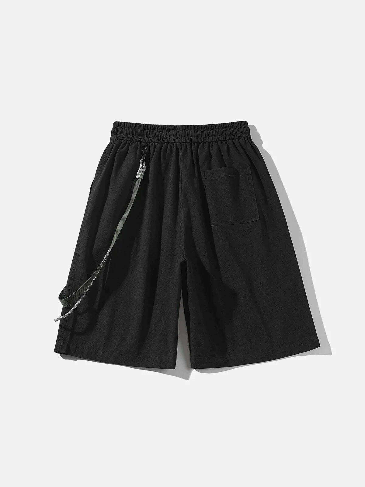 elastic waistband detachable strap shorts edgy cargo style 8429