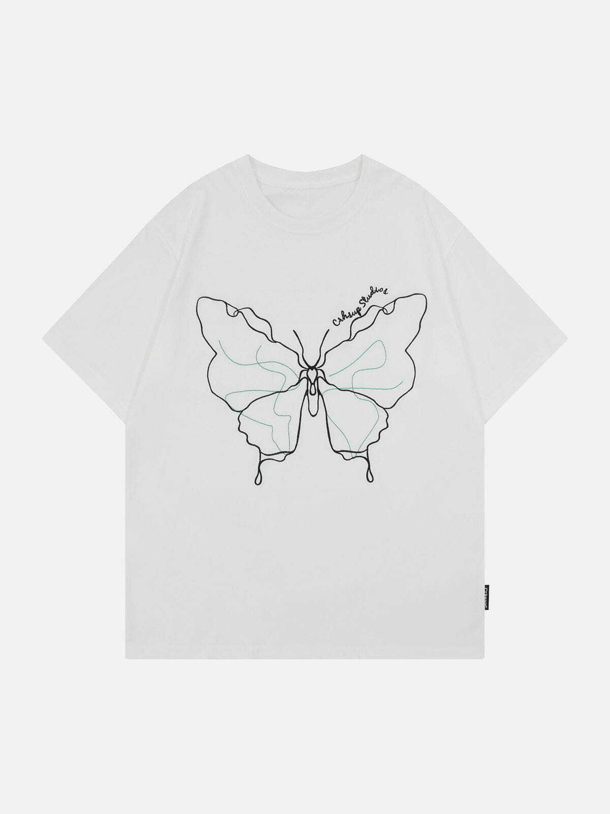 embroidered butterfly tee edgy retro streetwear shirt 1242