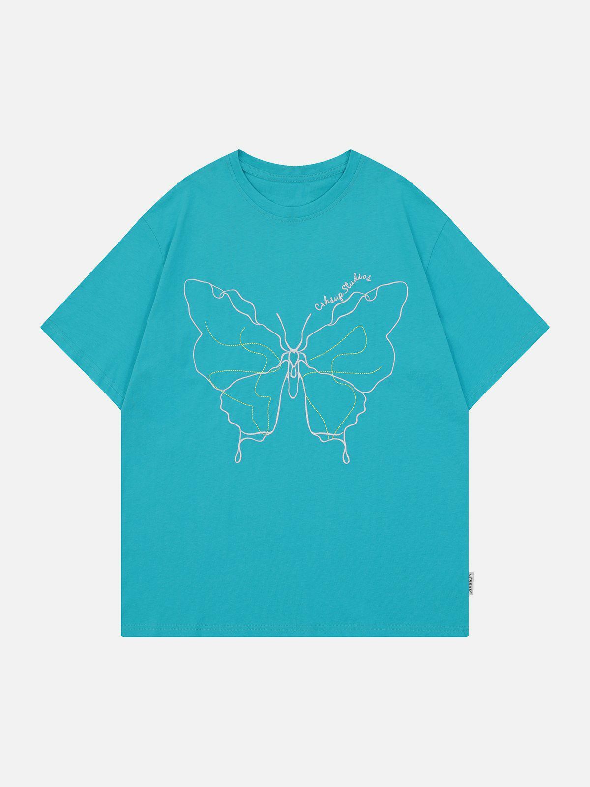 embroidered butterfly tee edgy retro streetwear shirt 2244