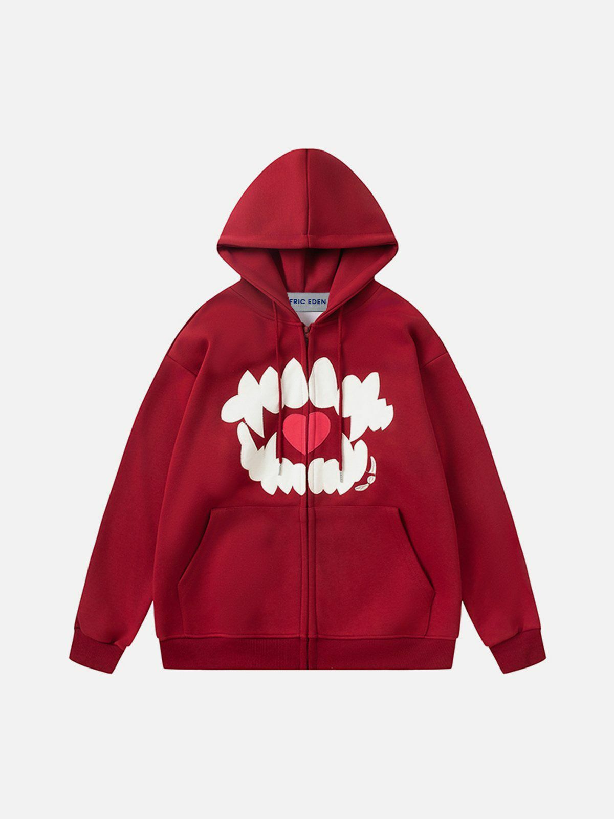 embroidered heart hoodie quirky & vibrant streetwear 8611