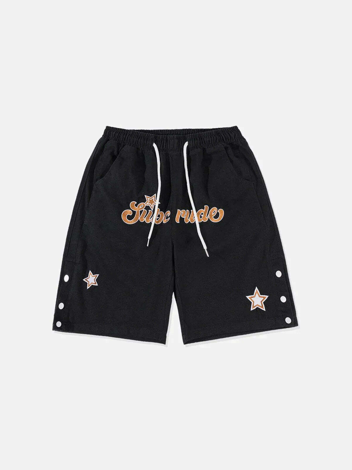 embroidered letter drawstring shorts edgy urban fashion essential 1003