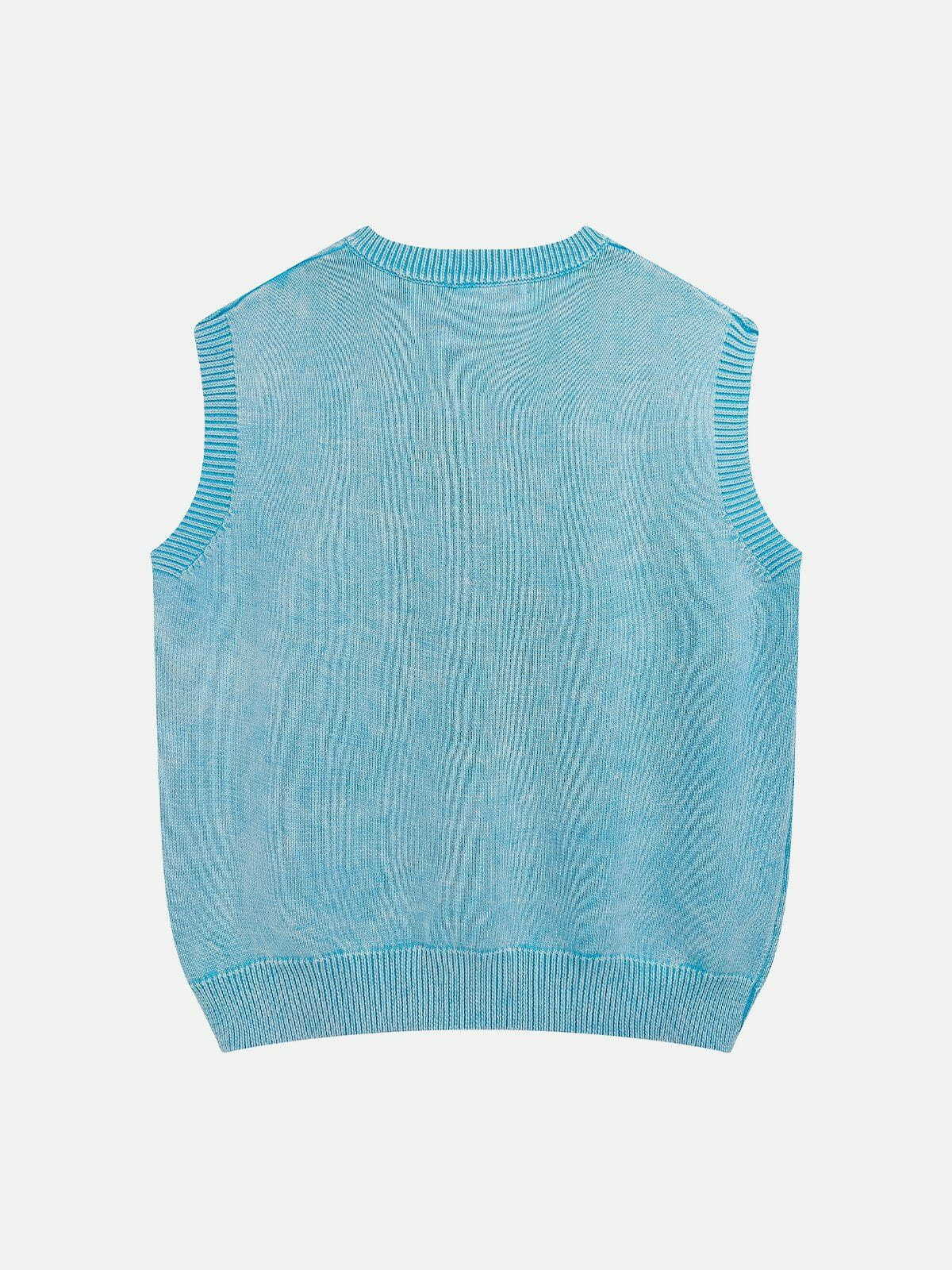 embroidered letter sweater vest y2k streetwear essential 1912