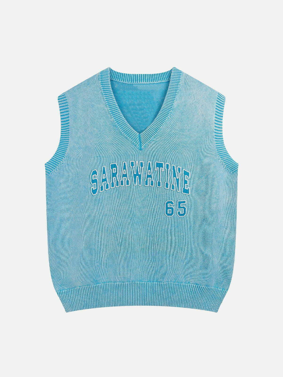 embroidered letter sweater vest y2k streetwear essential 5271