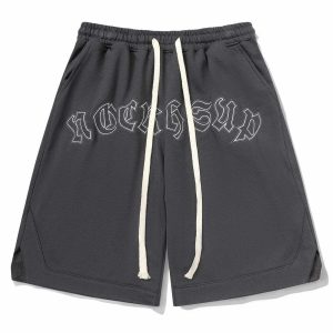 embroidered letters shorts quirky streetwear essential 4847