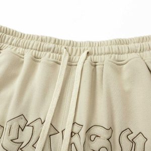 embroidered letters shorts quirky streetwear essential 7657