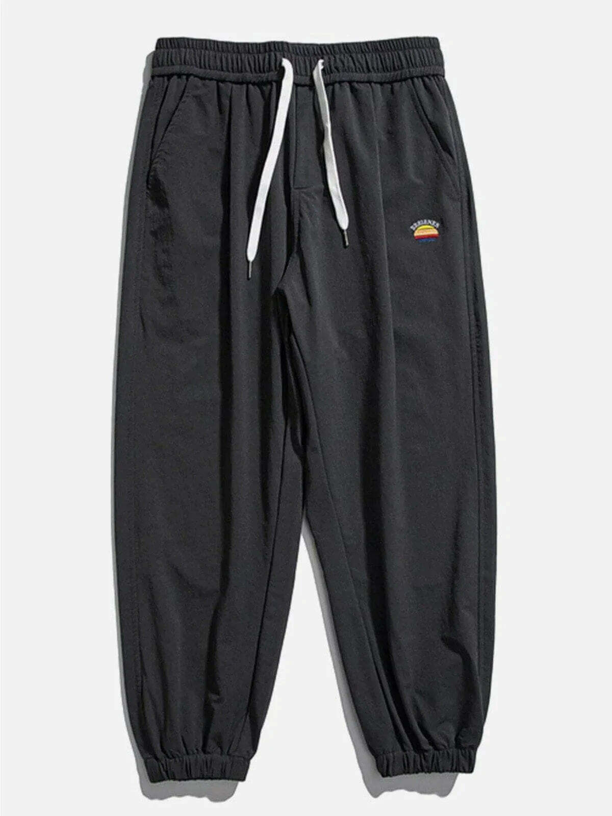 embroidered logo joggers urban streetwear essential 1972