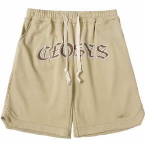 embroidered logo shorts edgy streetwear essential 3971