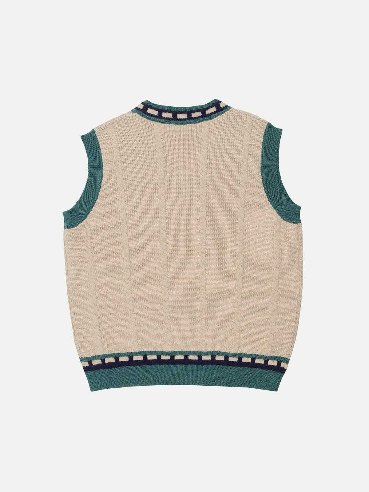 embroidered patchwork sweater vest urban fashion statement 4721