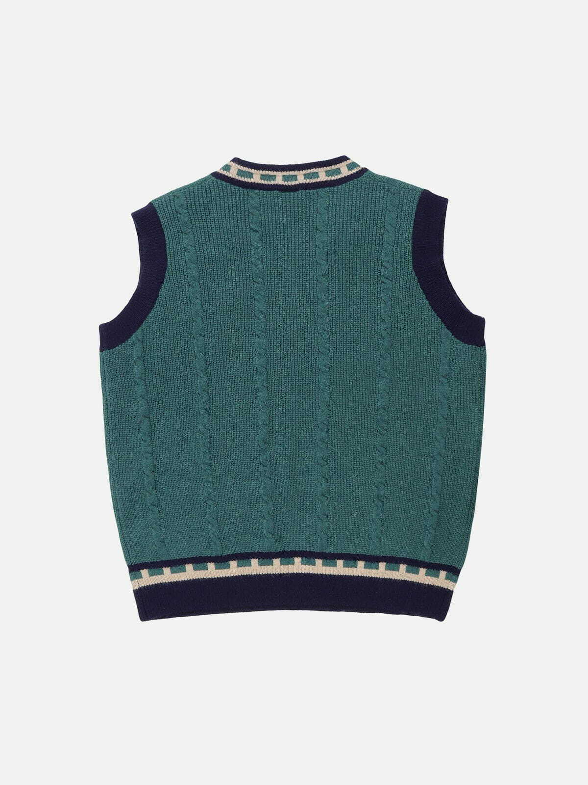 embroidered patchwork sweater vest urban fashion statement 5180