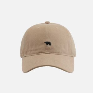 embroidered polar bear cap edgy  retro streetwear accessory 6461