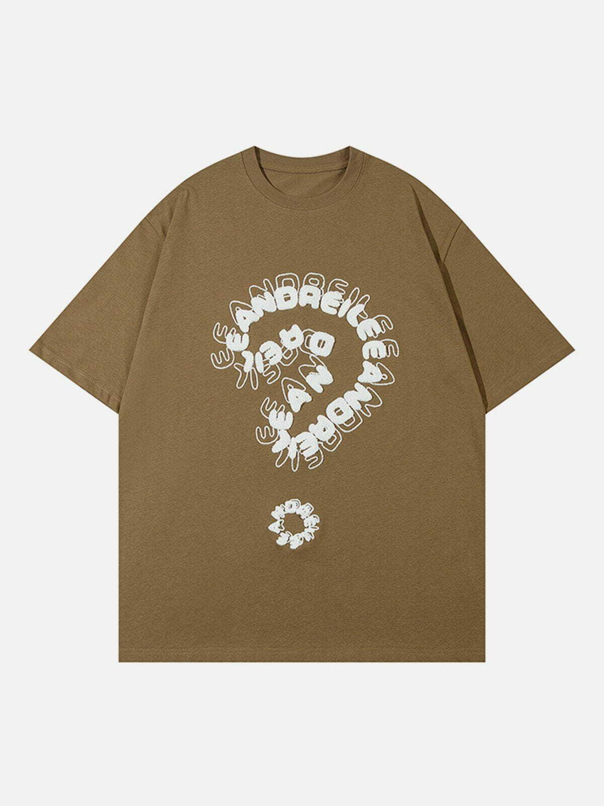embroidered question mark tee quirky & streetwear iconic 5488