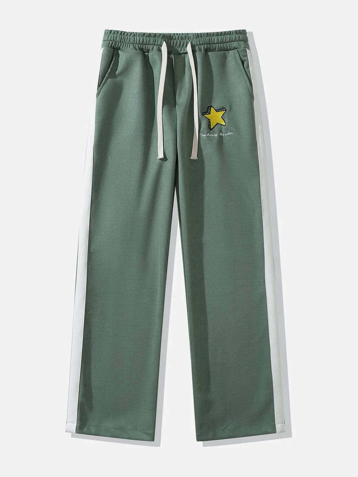 embroidered star cargo pants edgy streetwear essential 5675