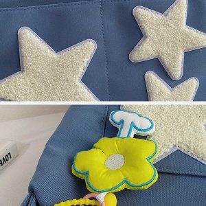 embroidered star shoulder bag retro chic streetwear accessory 1217