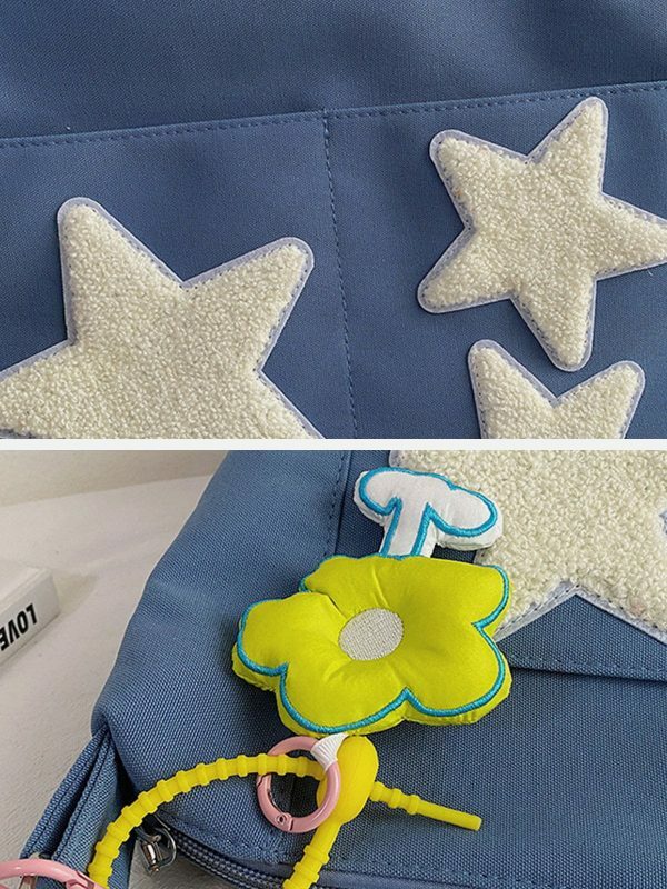 embroidered star shoulder bag retro chic streetwear accessory 1217