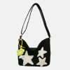 embroidered star shoulder bag retro chic streetwear accessory 4060