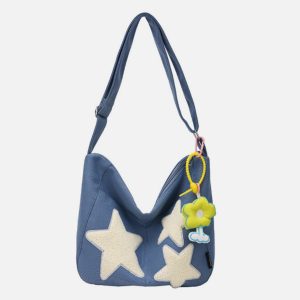 embroidered star shoulder bag retro chic streetwear accessory 4171