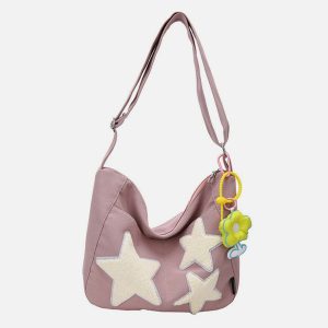 embroidered star shoulder bag retro chic streetwear accessory 5013