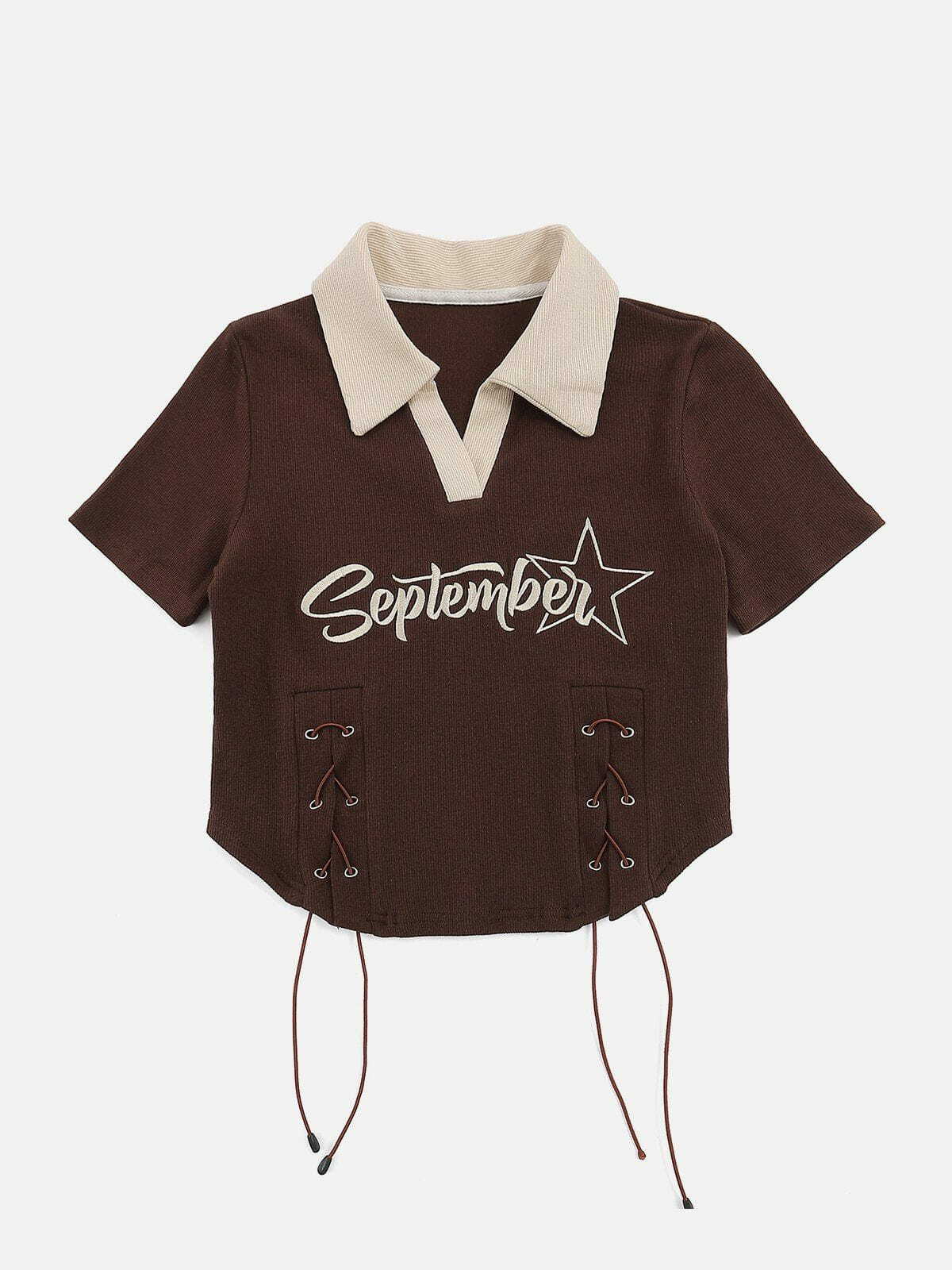embroidered star tee edgy  retro streetwear essential 1690