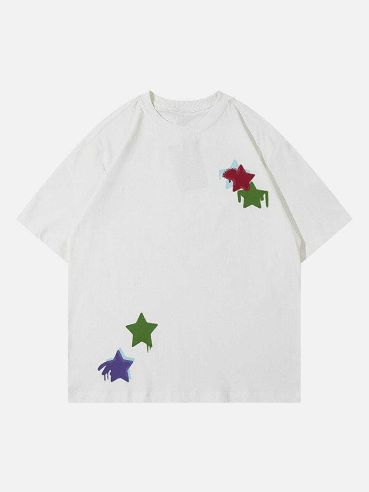 embroidered star tee edgy streetwear statement 8211