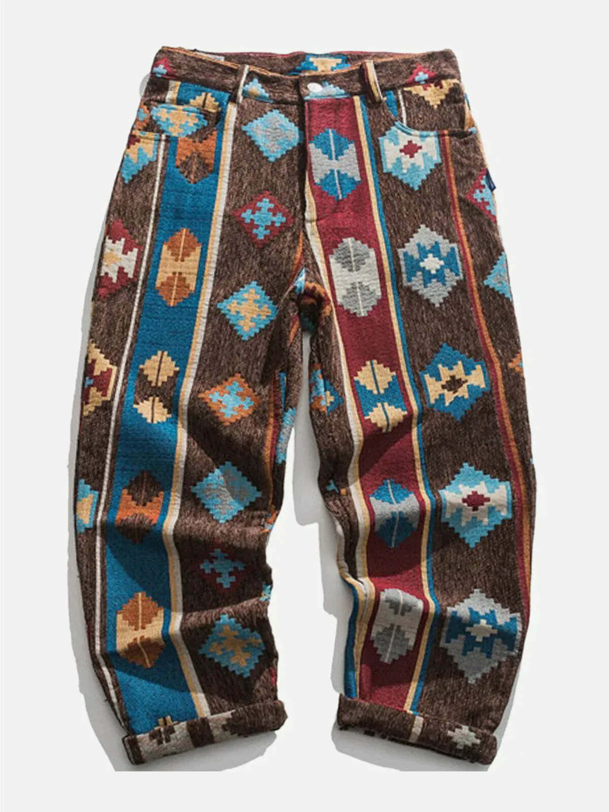 ethnic embroidery cargo pants vibrant streetwear essential 3804