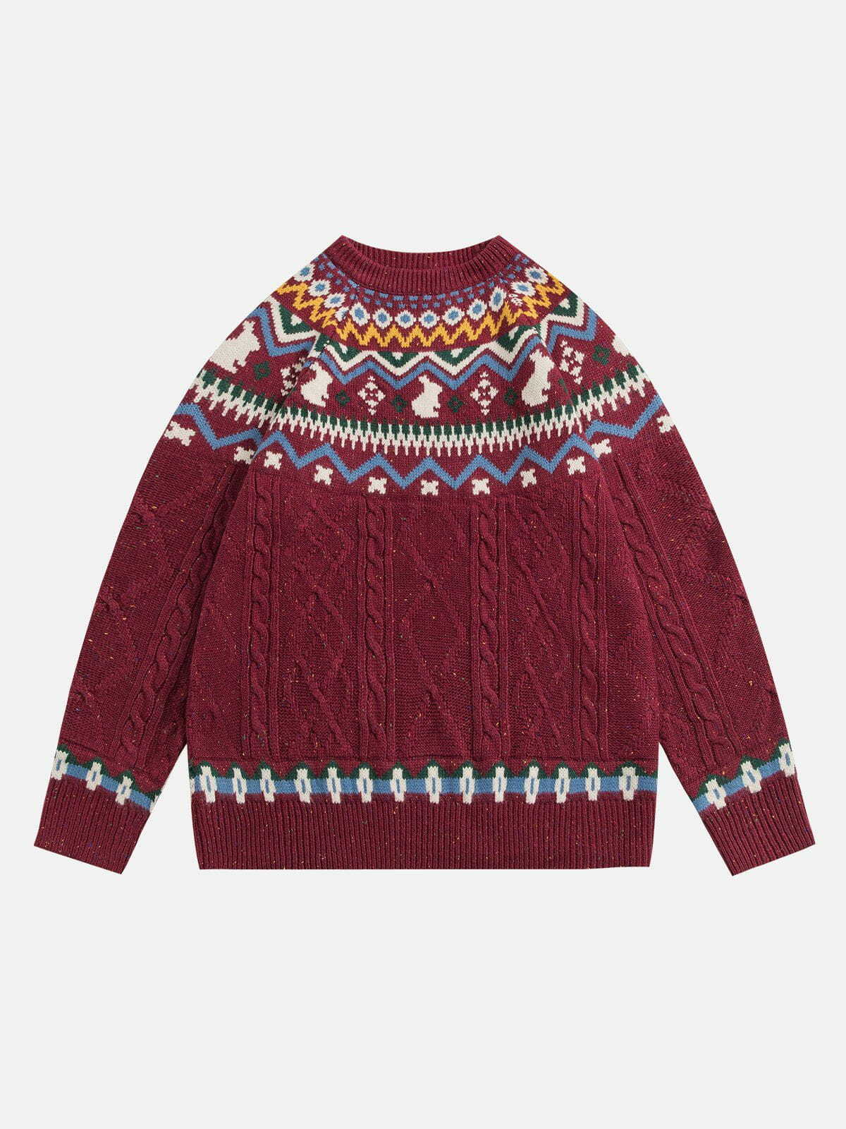 fair isle knit sweater cozy retro charm 2962
