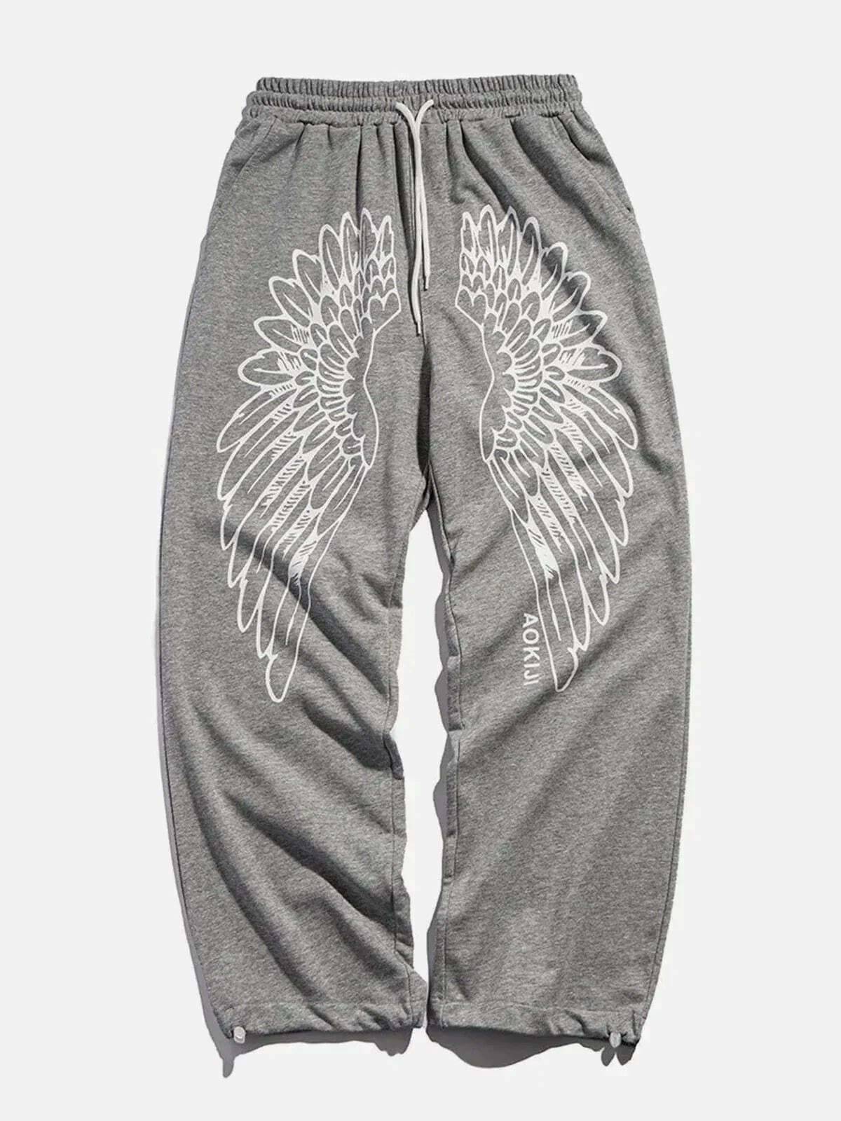 feather print drawstring pants vibrant & trendy streetwear 4639