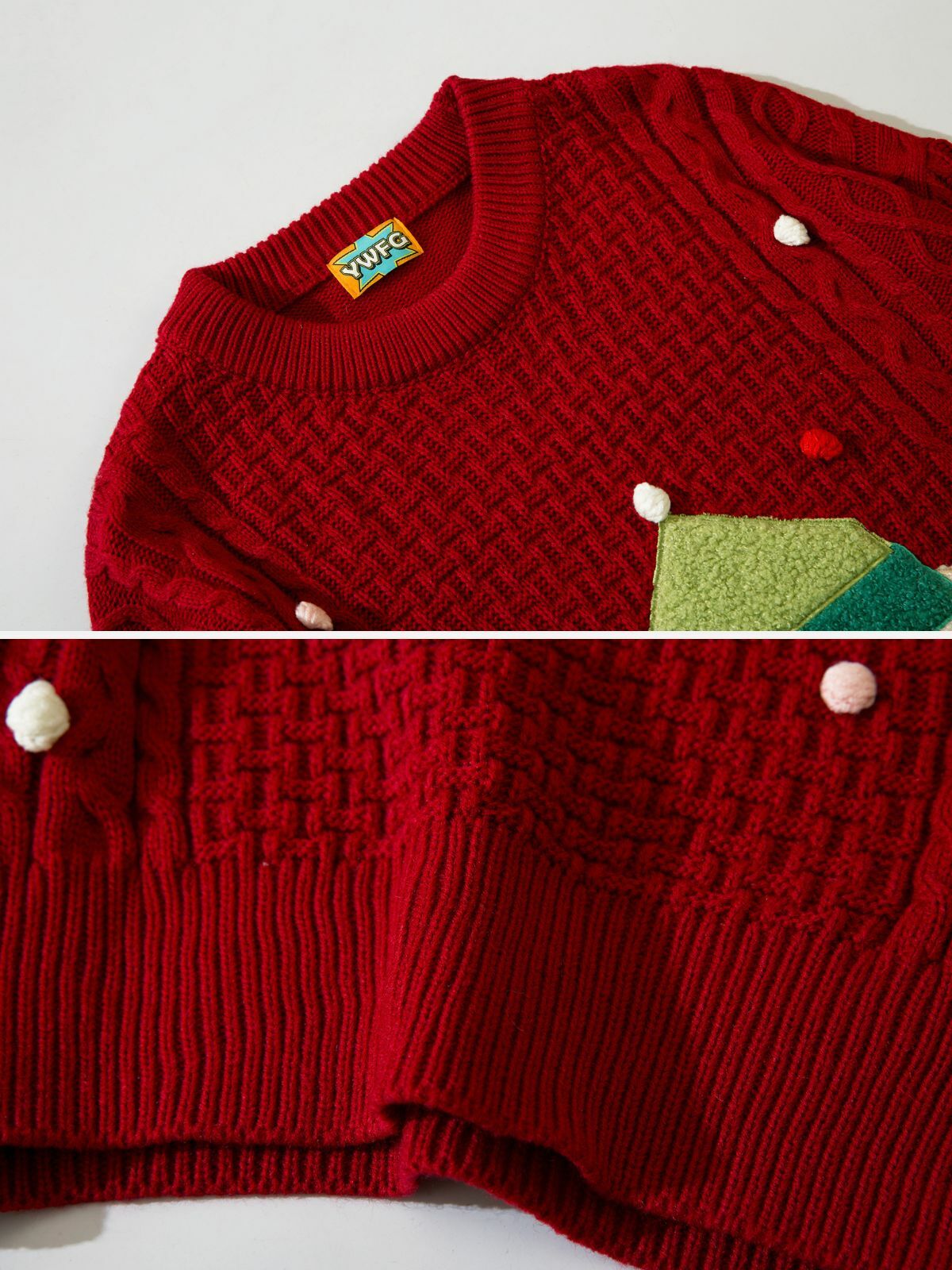 festive christmas tree sweater quirky & retro y2k style 6307