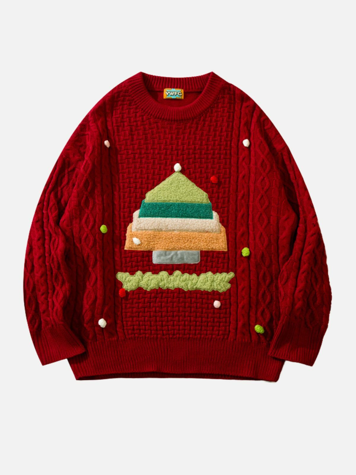 festive christmas tree sweater quirky & retro y2k style 7020