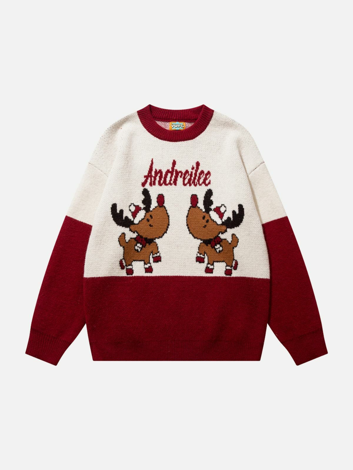 festive deer graphic sweater vibrant holiday fashion 6713