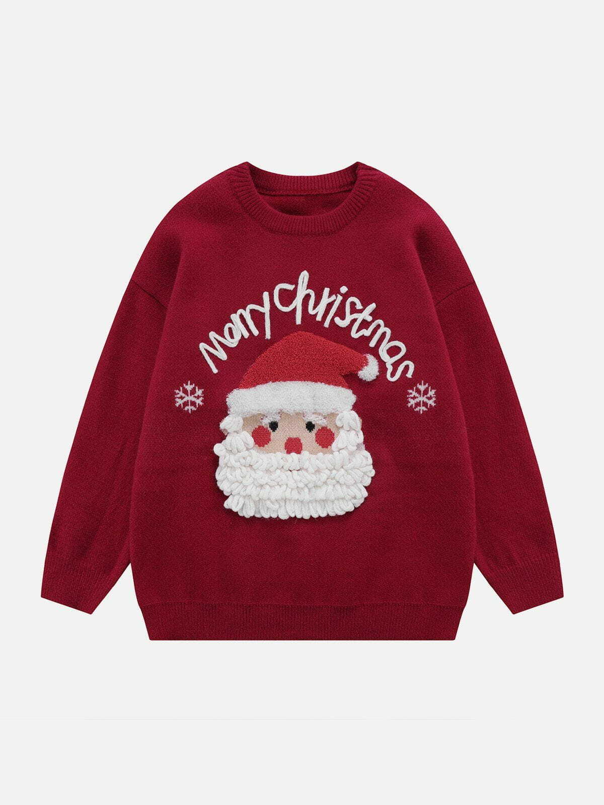 festive flocking jacquard sweater santa claus inspired 2869