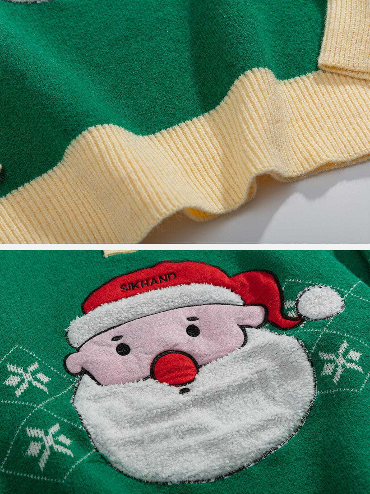 festive santa claus polo sweater playful & vibrant holiday style 6215