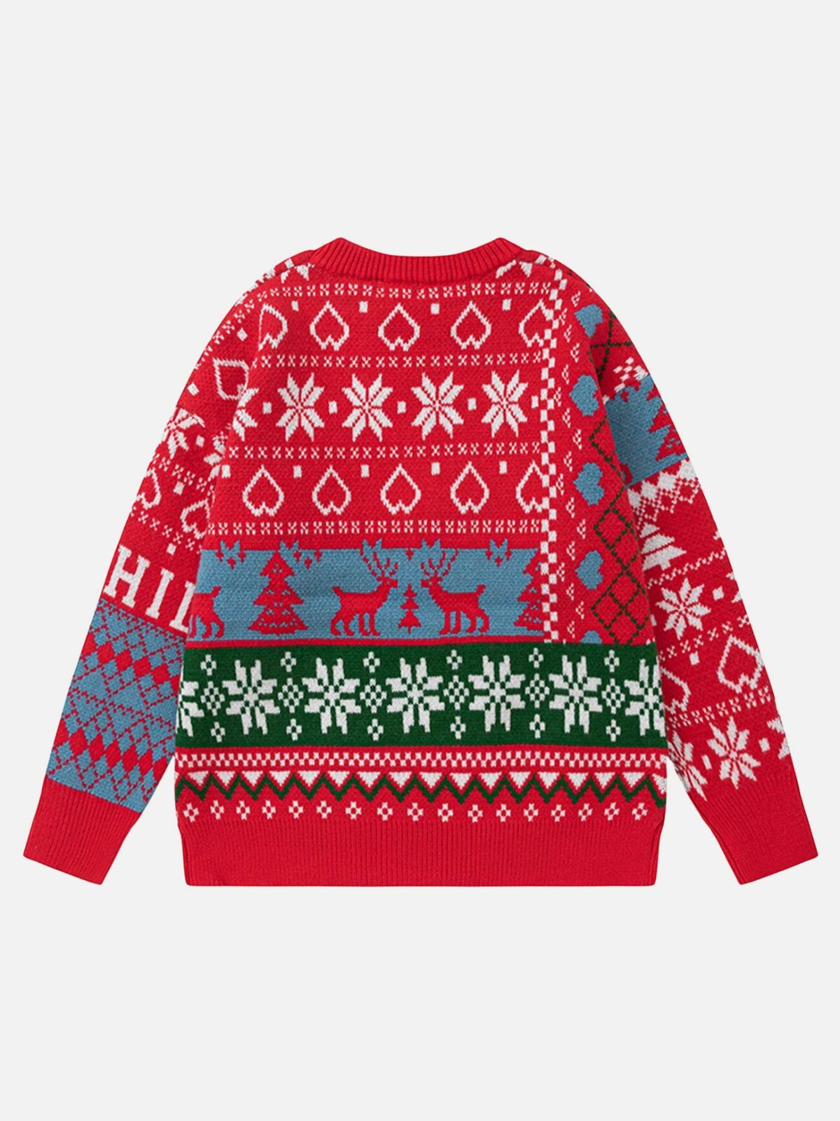 festive santa print sweater playful & vibrant holiday fashion 3735