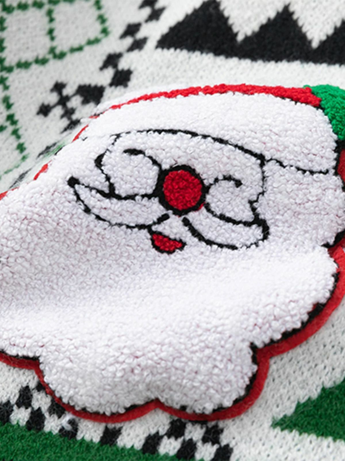 festive santa print sweater playful & vibrant holiday fashion 7924