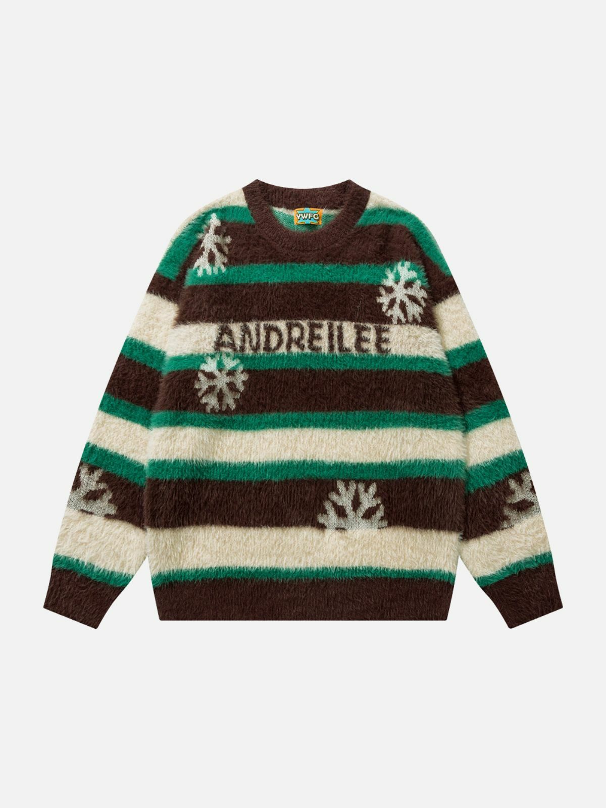 festive snowflake print sweater y2k streetwear chic 4174