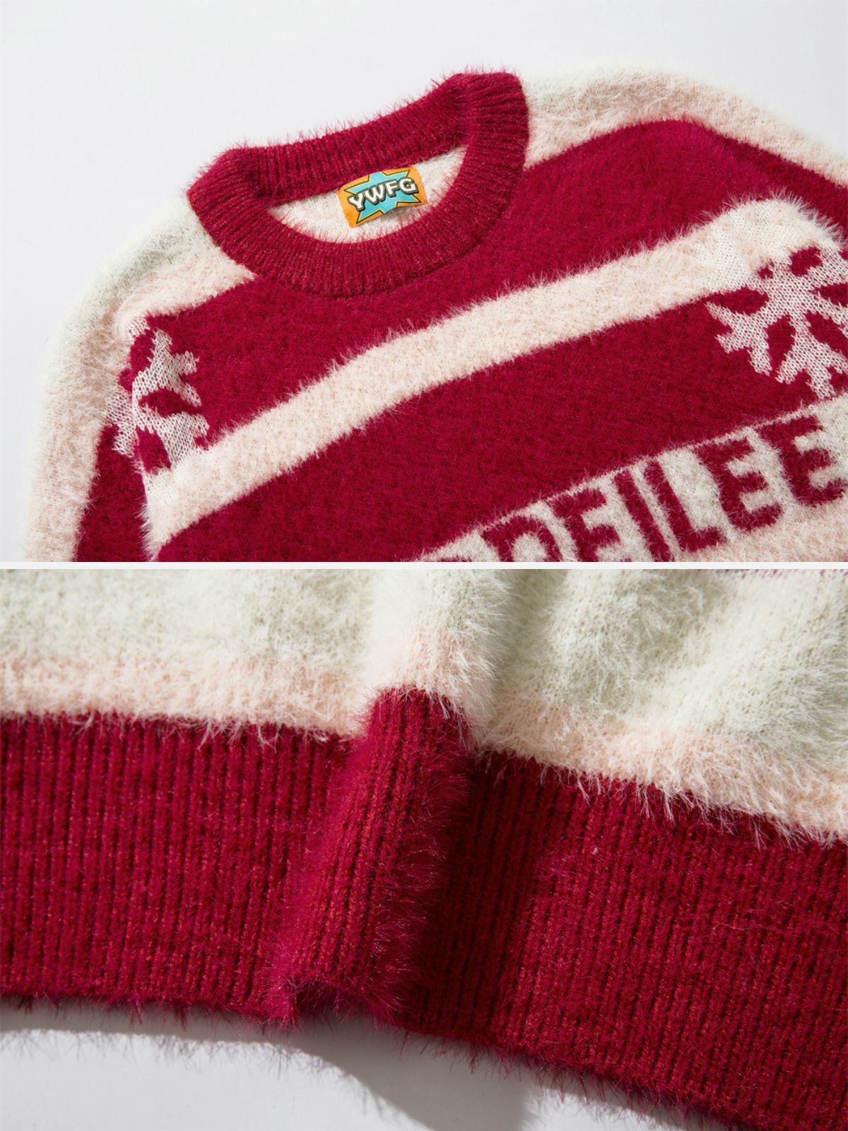 festive snowflake print sweater y2k streetwear chic 6234