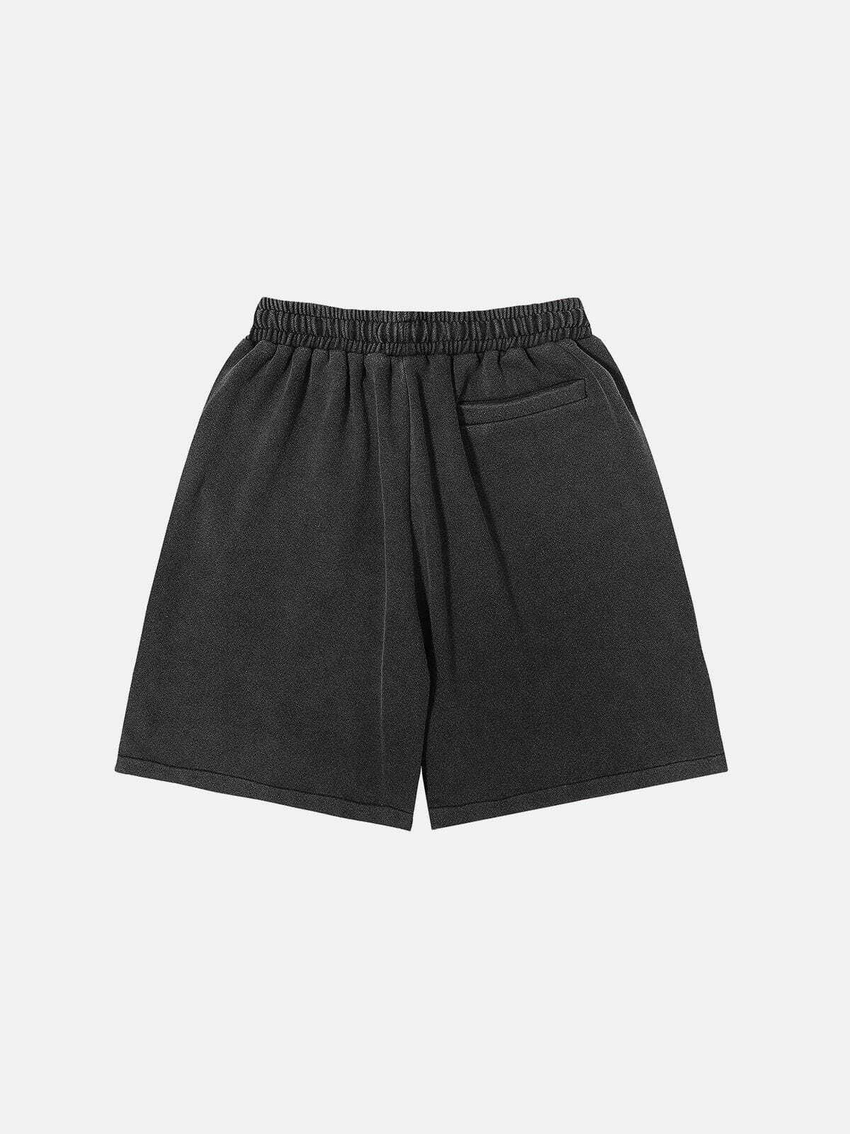 flame print drawstring shorts edgy y2k streetwear 7200