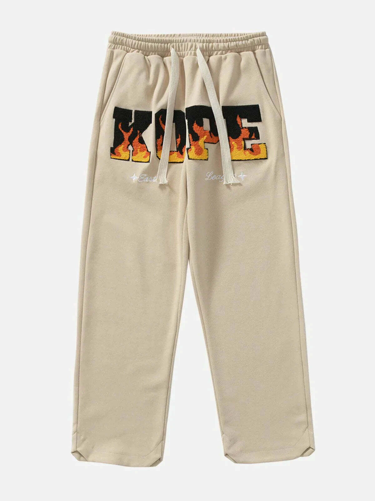 flaming letters sweatpants edgy & vibrant streetwear 3987